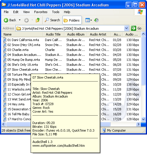 AudioShell in MS Explorer
